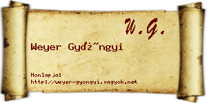 Weyer Gyöngyi névjegykártya